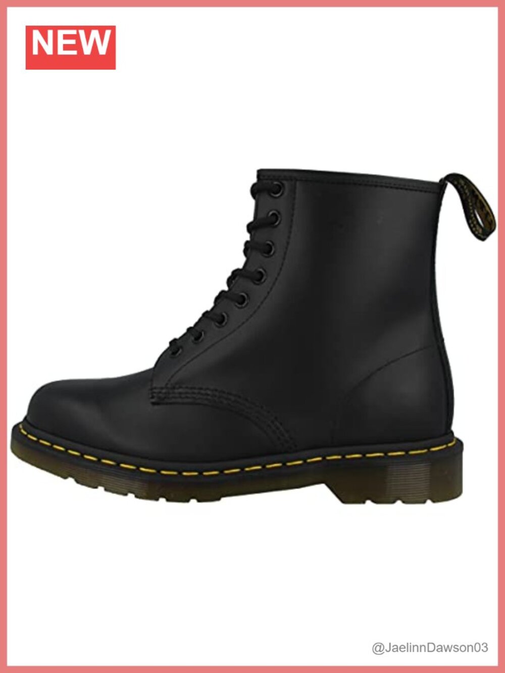Women's 1460 Mid Calf Lace-Up Combat Boot Leather Ankle Boots Dr. Martens Style